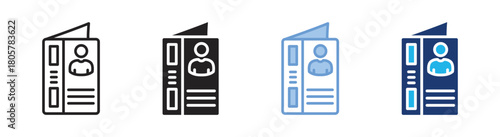 Cv icon set multiple style collection