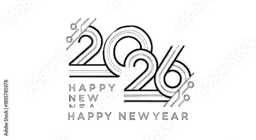 Celebrate the futuristic 2026 new year with this vibrant, modern design that brings a fresh, exciting feel to your holiday greetings and promotions