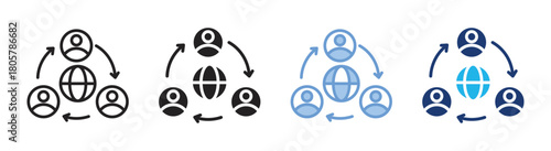 Outsourcing icon set multiple style collection