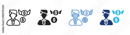 Employee icon set multiple style collection