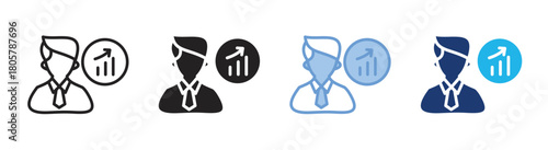 Businessman icon set multiple style collection