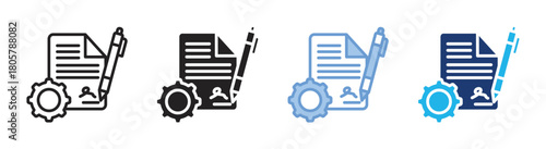 Contract icon set multiple style collection