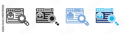 Job description icon set multiple style collection
