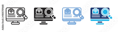 Job portal icon set multiple style collection