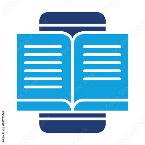 E-Reading Flat Blue Icon
