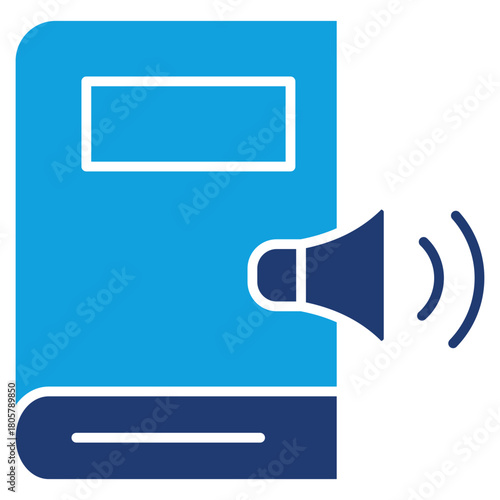 Audiobook Flat Blue Icon
