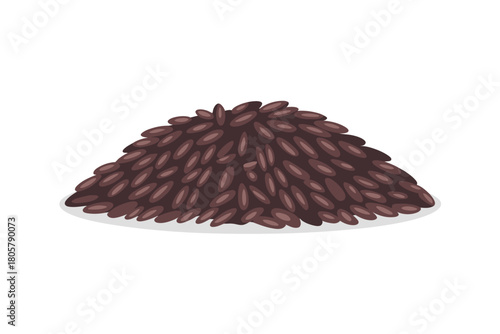 A pile of small brown seeds or grains