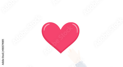 Diverse hands reaching for a vibrant pink heart, symbolizing love, connection, and support in a multicultural world for social causes and unity
