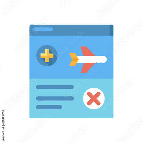 Flat design travel health insurance application form illustration