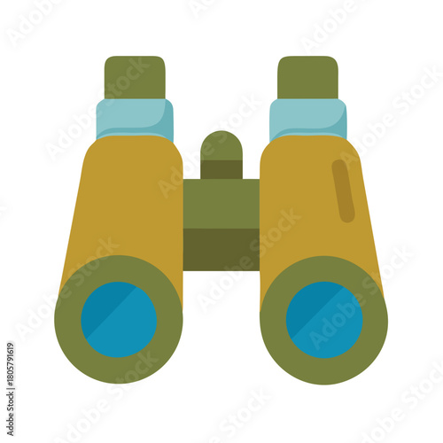 Flat design binoculars vector illustration on black background