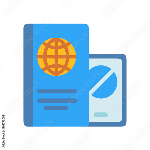 Passport and travel document illustration for international journeys