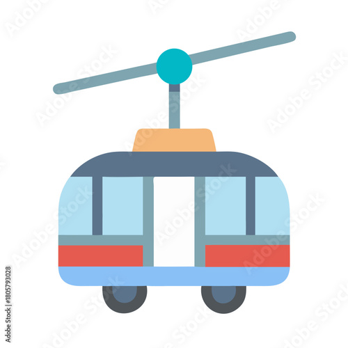 Flat vector graphic of a ski lift gondola
