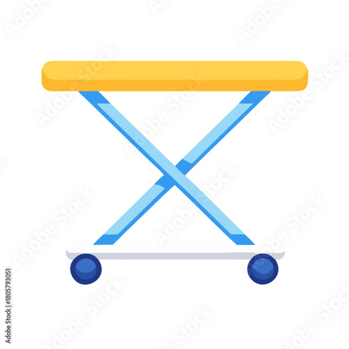 Stylized folding stool illustration on a black background