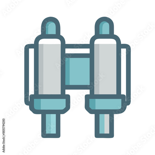 Stylized jetpack illustration with clean lines on black background
