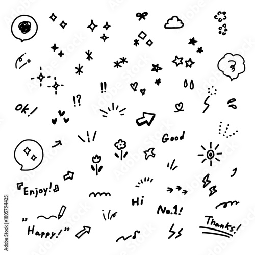 手描き装飾イラストセット