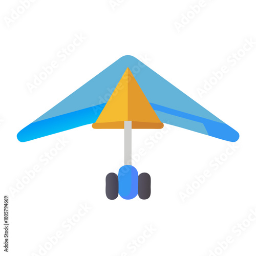 A minimalistic hang glider on black backdrop vector illustration