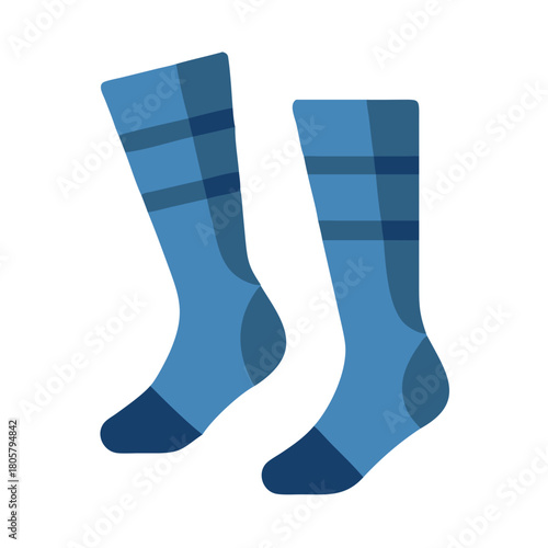 Stylish blue plaid socks against a stark black background