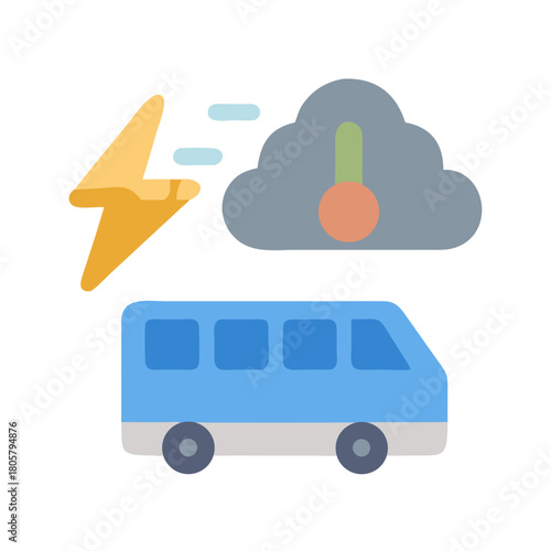 Stylized icon of travel troubles for vacation mishaps