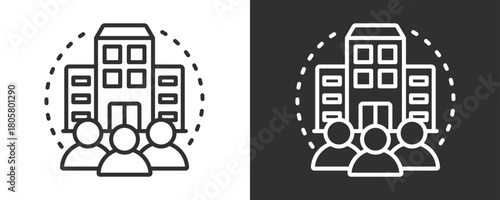 Company Icon Set Vector Collection Isolated In Black And White
