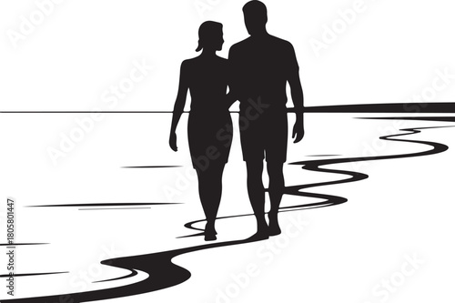 Beach Couple Silhouette | Valentine Romantic Travel