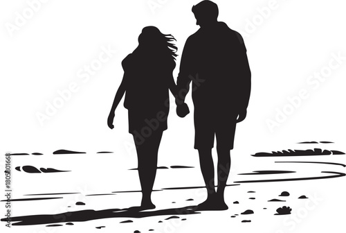 Beach Couple Silhouette | Valentine Romantic Travel
