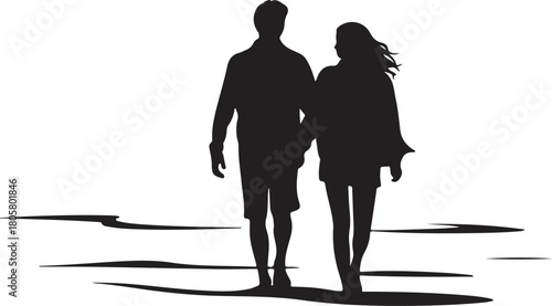 Beach Couple Silhouette | Valentine Romantic Travel