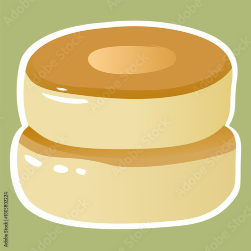 Japanese Souffle Pancakes Illustration Fluffy Sweet Dessert