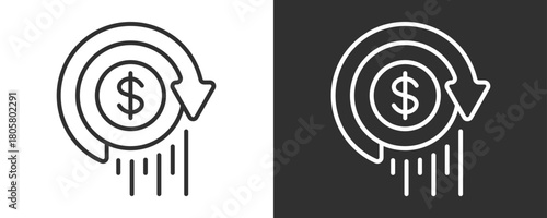 Devaluation Icon Set Vector Collection Isolated In Black And White