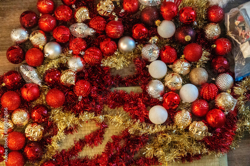 diverse collection of bright seasonal ornaments and shimmering strands for creative holiday displays