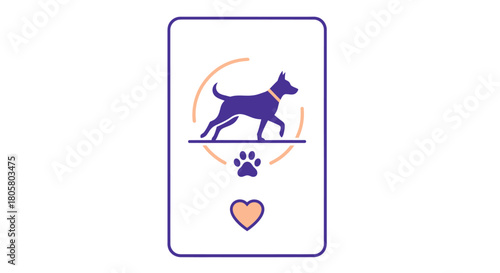 Show your love for pets with this vibrant icon, perfect for pet care brands, dog walking services, and animal rescue organizations needing a cute symbol