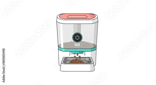 Modern automatic pet feeder dispensing food for your furry friend makes life easier and pets happy, ideal for busy pet owners and pet product promotions