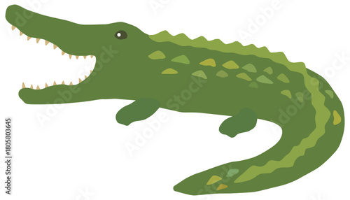 シンプルなワニのイラスト ベクター素材