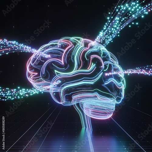 Unlock your mind with this electrifying brain illustration perfect for technology, science, and innovation projects, showcasing intelligence and advancement