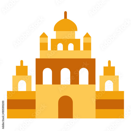 Alhambra with Gifts Vector Illustration