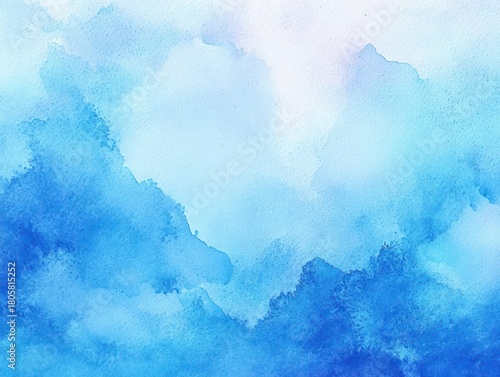 soft blue watercolor wash on textured paper with cloudlike gradients and gentle transitions evoking calm and tranquility