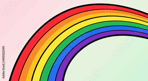 Vibrant Rainbow Arc with Distinct Color Bands.