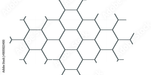 Abstract seamless geometric pattern with hexagonal honeycomb structure and metallic grid texture vector illustration for technology design wallpaper