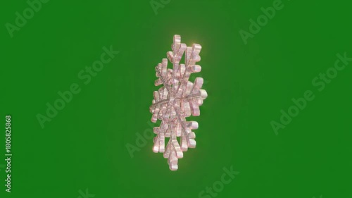 An abstract 3D render of a coral-like structure against a vibrant green background, perfect for artistic and decorative designs.