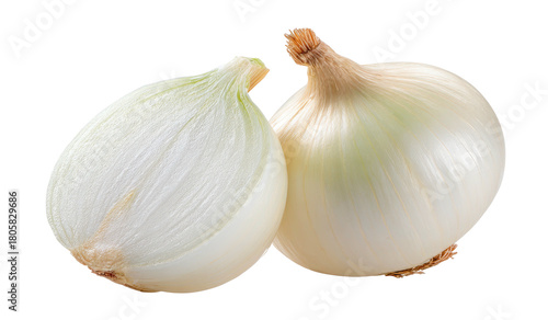 Wallpaper Mural A whole white onion sits next to a half-section of another Torontodigital.ca