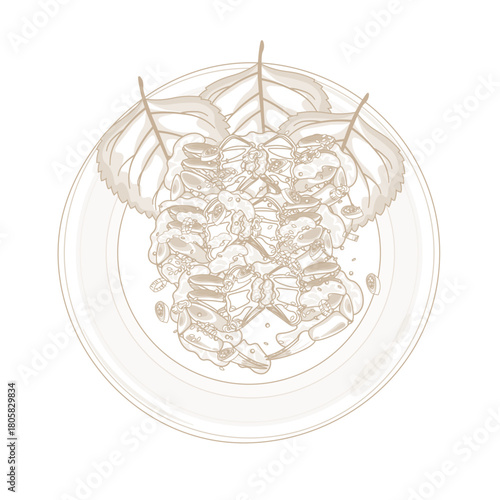 Vector Illustration Logo Line art Top View Yangnyeom Gejang 