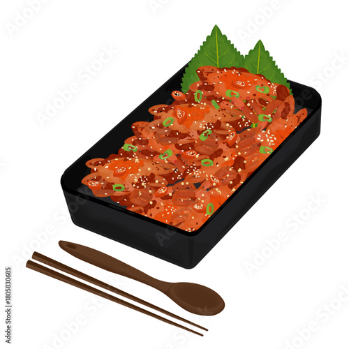 Vector Illustration Logo Clip art Spicy Raw Marinated Crab Yangnyeom Gejang