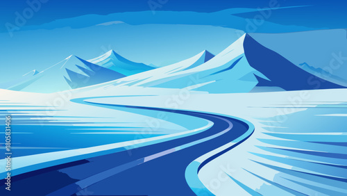 Arctic Minimalist Linewave Vector Background