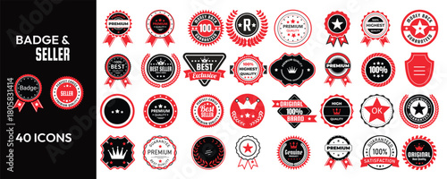 Guarantee & Warranty Badge Icons — Best Seller / 100% Money-Back Seals (Vector Pack)