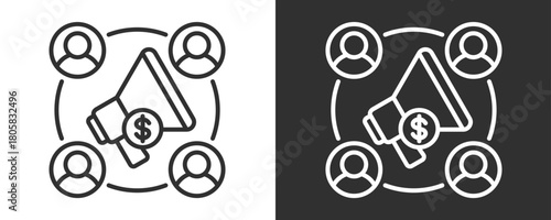 Sponsorship Icon Set Vector Collection Isolated In Black And White