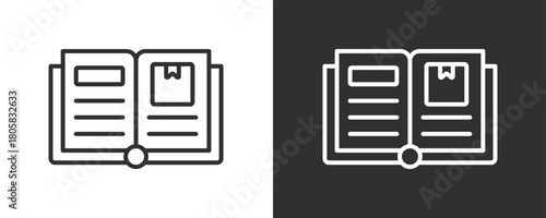 Catalog Icon Set Vector Collection Isolated In Black And White