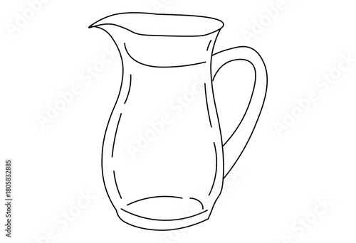 Set of pitcher outlines in various shapes for kitchen cafe and beverage design materials