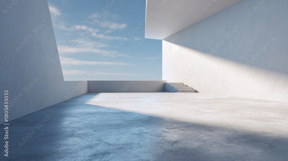 Obraz premium Minimalist architectural design with open space