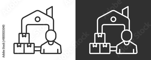 Distribution Icon Set Vector Collection Isolated In Black And White