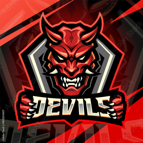 Devils head esport mascot logo design