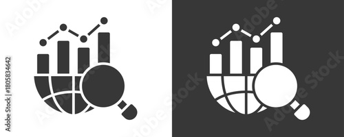 Statistics Icon Set Vector Collection Isolated In Black And White